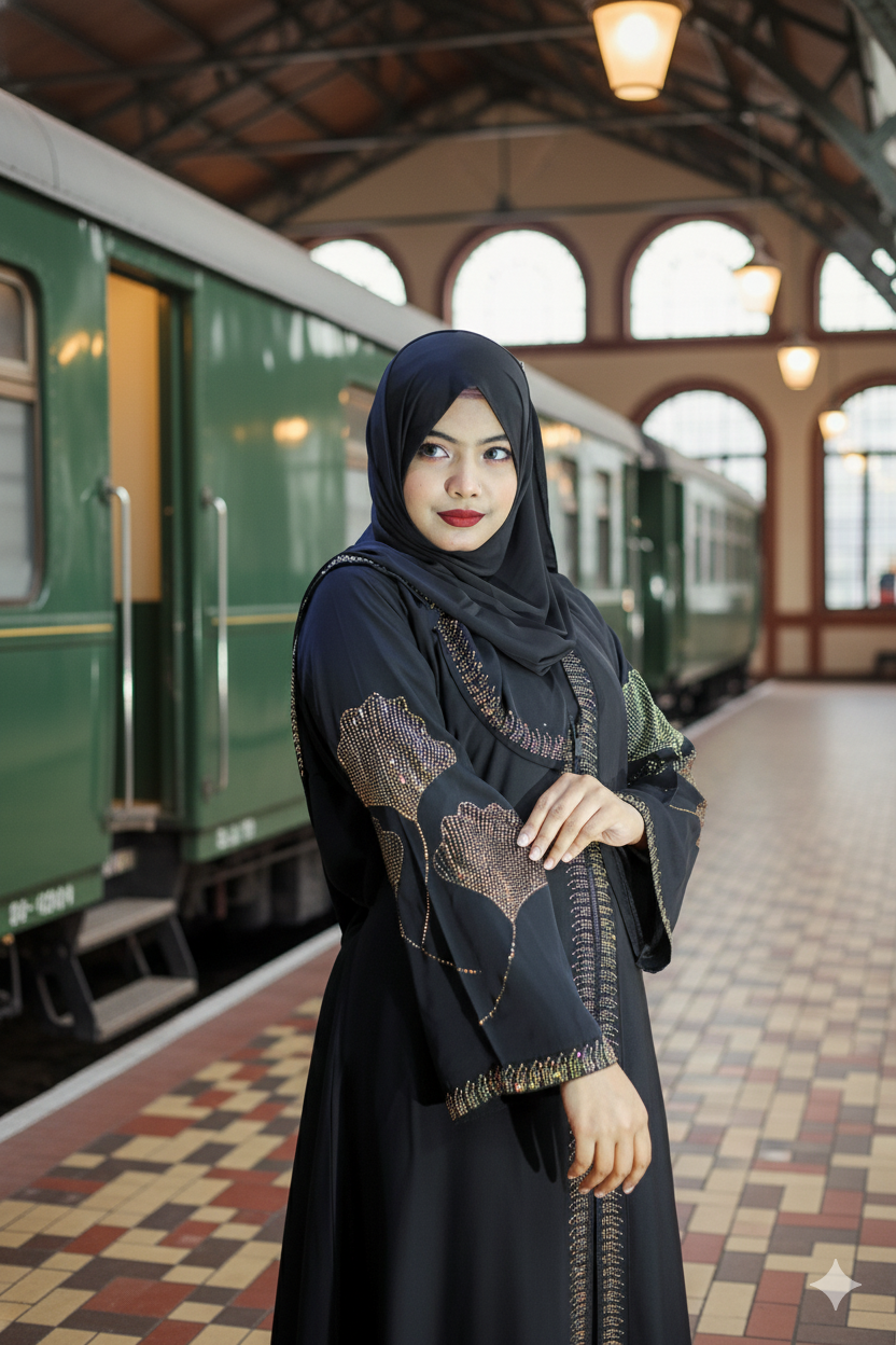 প্রিমিয়াম ব্লক ডায়মন্ড বোরকা