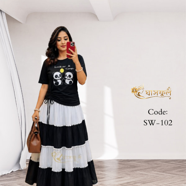 Black skirt set
