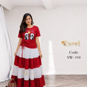 red skirt set